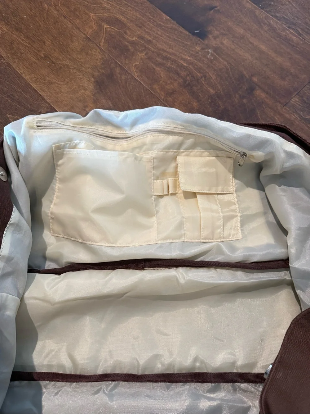 Gaiam Brown Canvas Yoga Tote, Embroidered Floral Detail